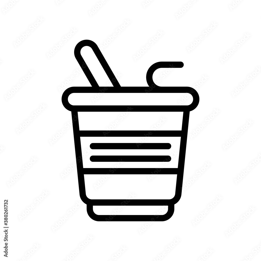 supper market or online shopping related yogurt in cup with spoon vector in lineal style, supper market or online shopping related yogurt in cup with spoon vector in lineal style,