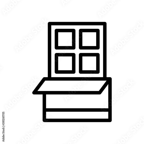 supper market or online shopping related chocolate or sweets with pack vector in lineal style,