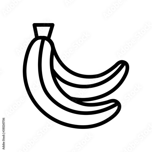 supper market or online shopping related banana fruit vector in lineal style,