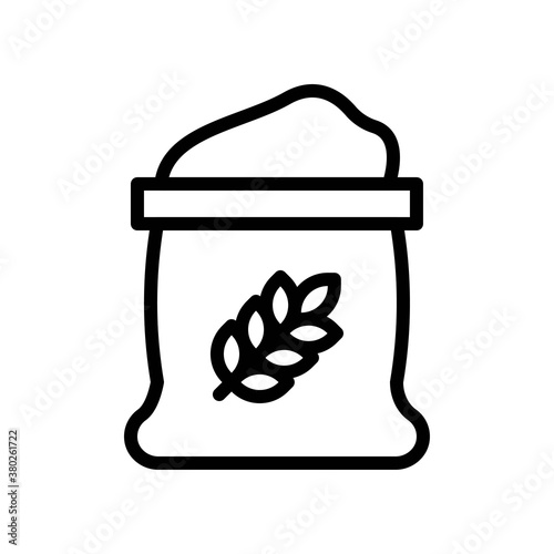 supper market or online shopping related wheat sack with wheat seeds vector in lineal style,