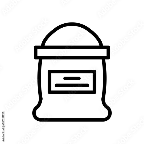 supper market or online shopping related wheat sack with wheat seeds vector in lineal style,