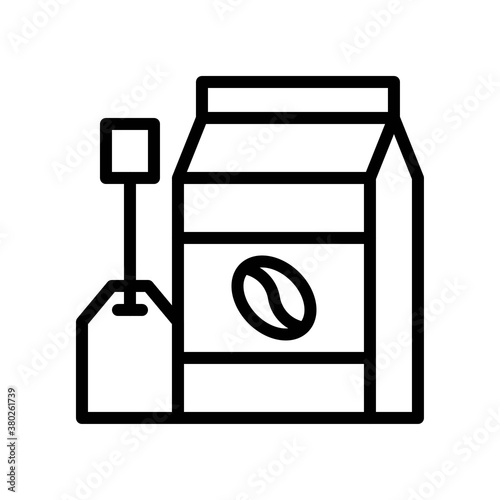 supper market or online shopping related paper box coffee with tea pack vector in lineal style,