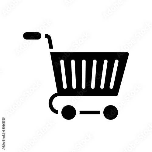 supper market or online shopping related shopping trolly with handle vector in solid design,