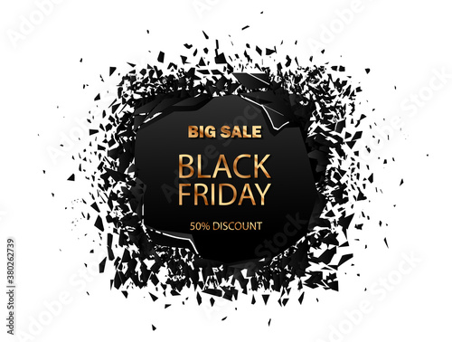 Black friday sale vector background. letters for business  marketing and holiday. Vector Banner with explosion effect