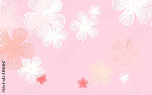 Light Red vector natural backdrop with flowers. © smaria2015
