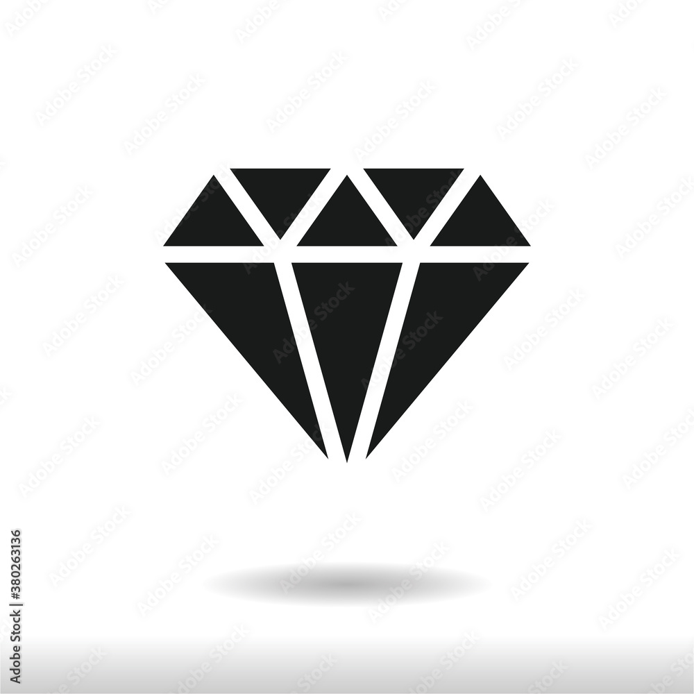 Diamond icon vector . Jewel sign . Crystal Diamond icon vector . Jewel sign . Crystal