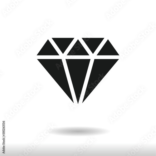 Diamond icon vector . Jewel sign . Crystal