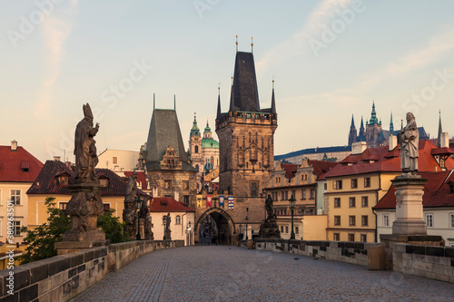 Charles Bridge in Prague at Sunrise - Czech Republic