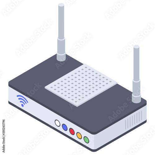 
Wifi router vector in isometric design 
