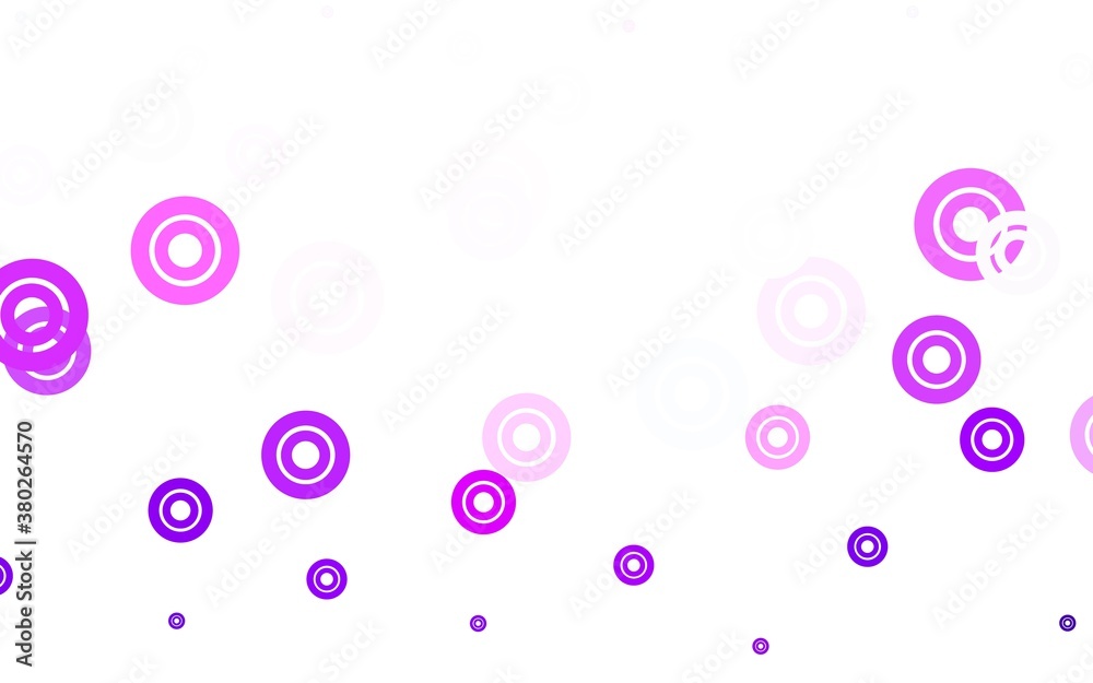 Light Purple vector background with bubbles.