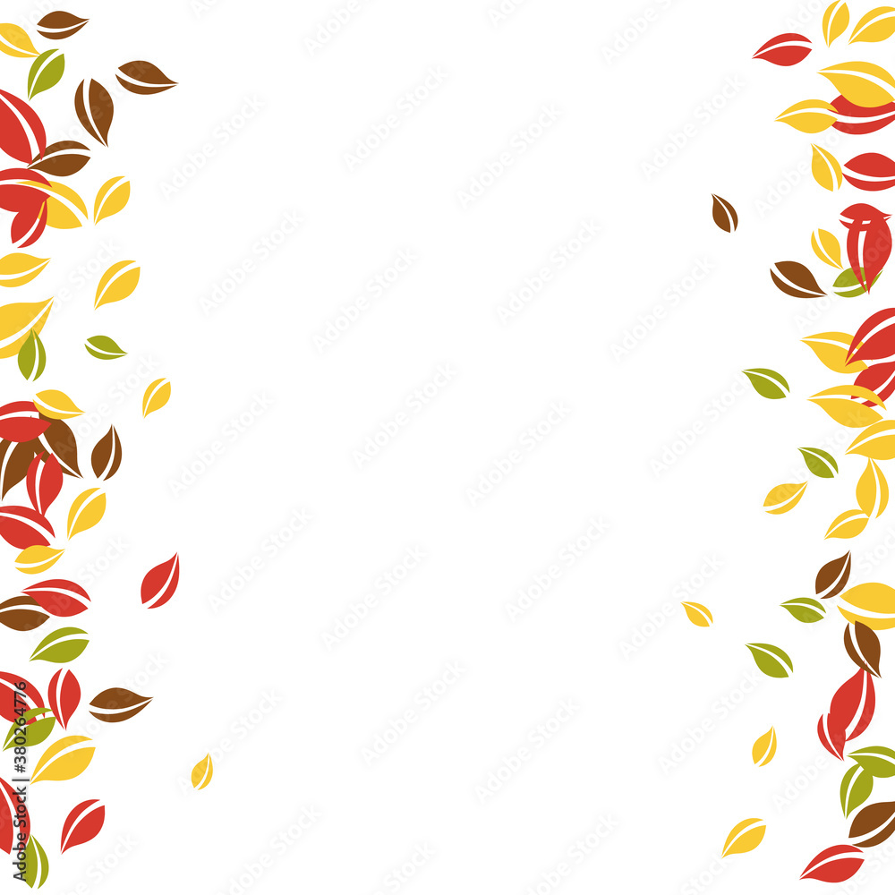 Falling autumn leaves. Red, yellow, green, brown c Falling autumn leaves. Red, yellow, green, brown c