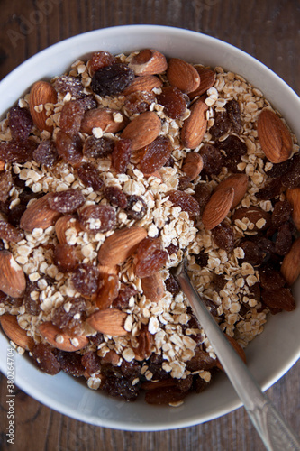 Ingredients for oatmeal bars photo