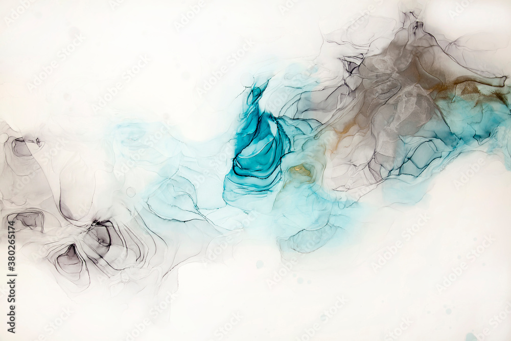 Fototapeta premium Abstract fluid art alcohol ink art