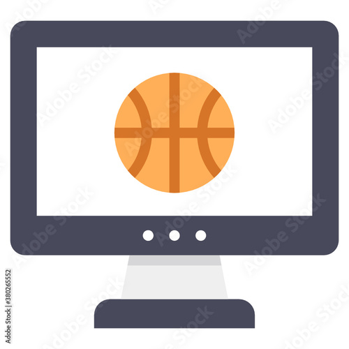 
Ball inside monitor, online sports icon
 photo