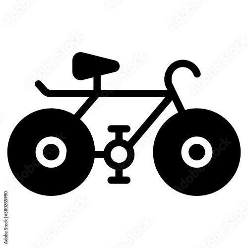 
Flat bicycle icon, pedal bike vector design 
