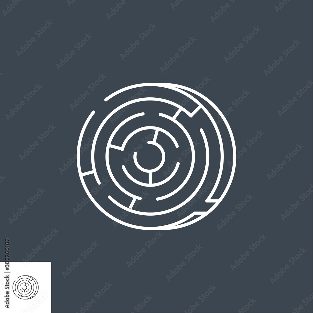 Labyrinth Thin Line Vector Icon. Flat icon isolated on the black background. Editable EPS file. Vector illustration. Labyrinth Thin Line Vector Icon. Flat icon isolated on the black background. Editable EPS file. Vector illustration.