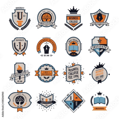 set of university logo elements