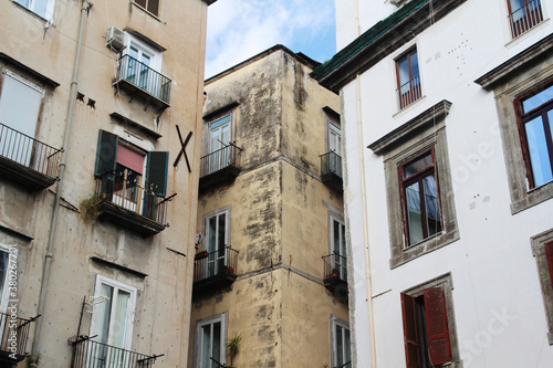 Authentic living buildings in the center of Naples, Italy
