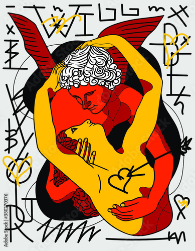 Cupids kiss sculpture. 