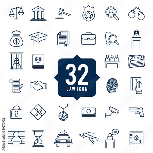 set of law icons