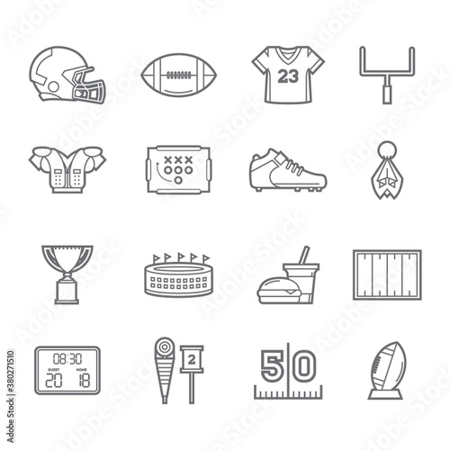 set of american football icons