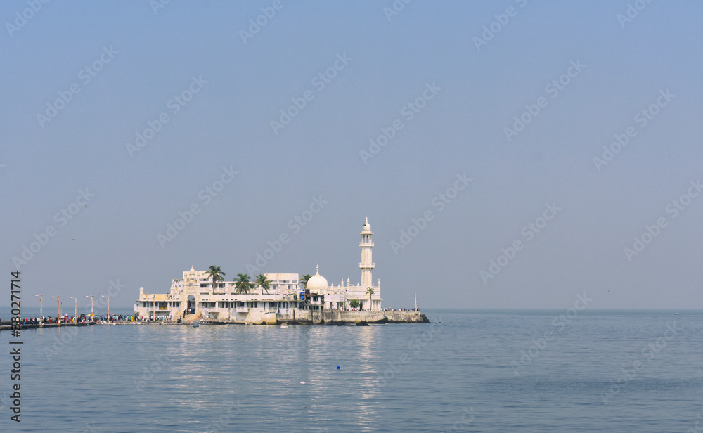 Haji Ali Dargah in mumbai Port in the middle of the ocean