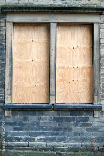 boarded windows