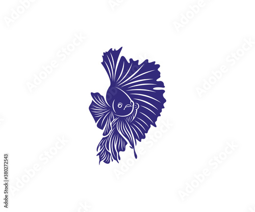Betta fish vector illustration, fighting fish logo design template