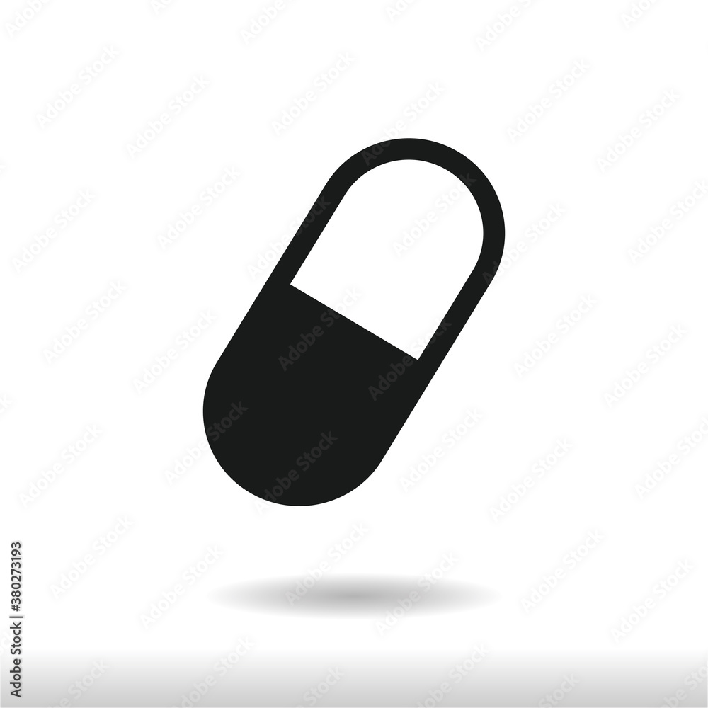 Capsule icon vector . Pill sign Capsule icon vector . Pill sign