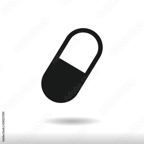 Capsule icon vector . Pill sign