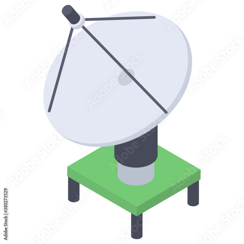 
Isometric vector design of parabolic dish icon
