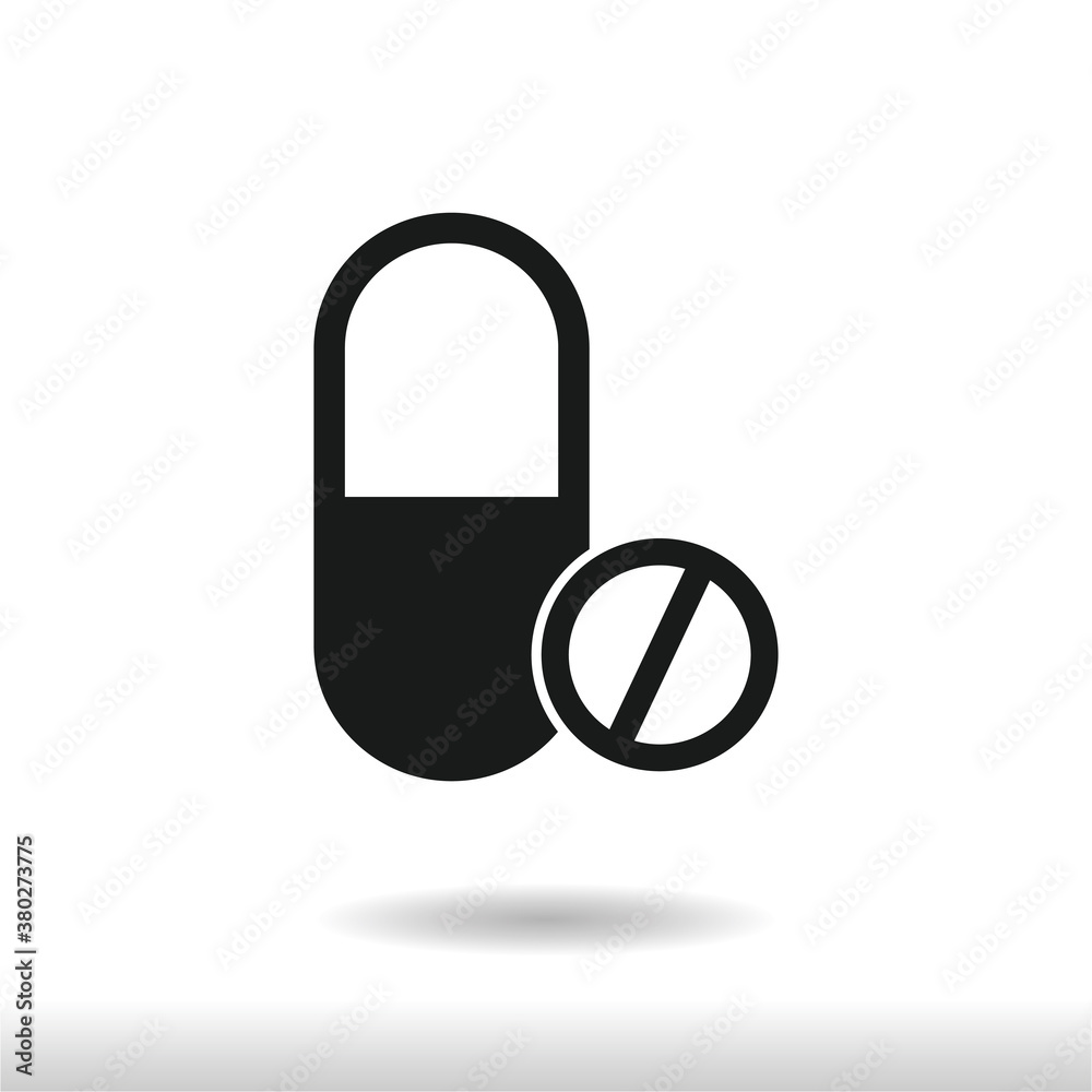 Pill icon vector . Medical sign Pill icon vector . Medical sign