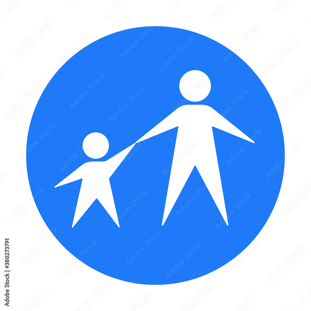 Adult and child vector icon. Baby and parent figure symbol. Human or person sign. Family toilet, restroom or wc label. Man and toddler character logo. Isolated on white background. Adult and child vector icon. Baby and parent figure symbol. Human or person sign. Family toilet, restroom or wc label. Man and toddler character logo. Isolated on white background.
