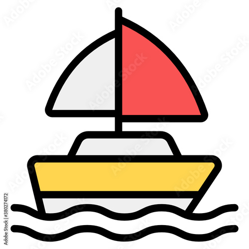 
Vector design of yacht, editable icon of watercraft 
