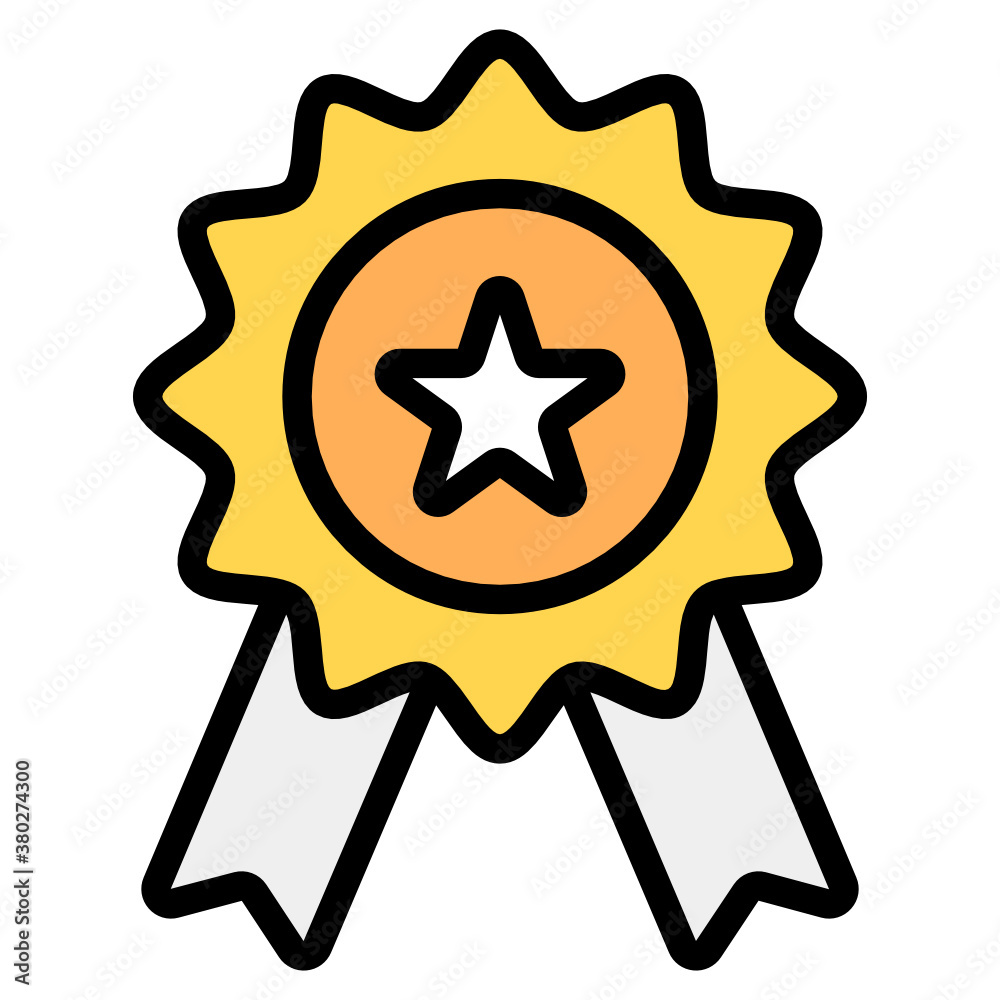 Icon of star badge in flat design, editable vector
Icon of star badge in flat design, editable vector