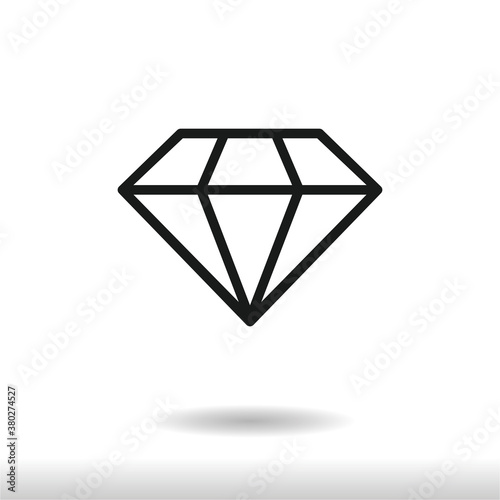 Diamond icon vector . crystal sign