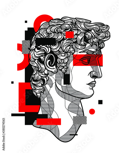 Crazy red style. David sculpture.