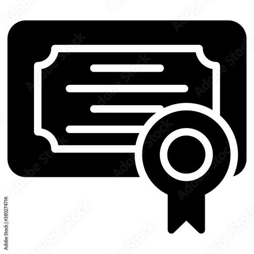 
Degree icon in flat style, certificate in trendy style 
