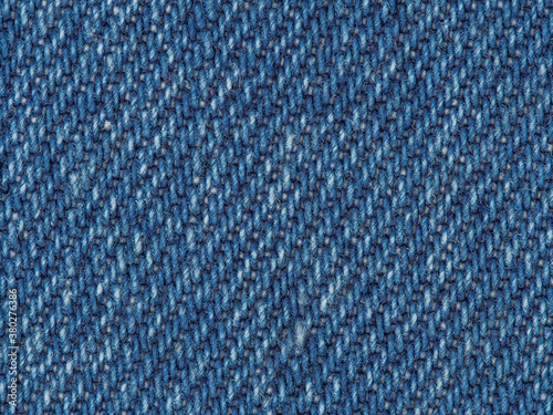 Blue denim jeans fabric closeup macro texture, background, pattern