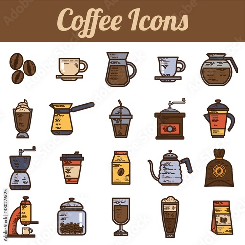 Set of coffee icons