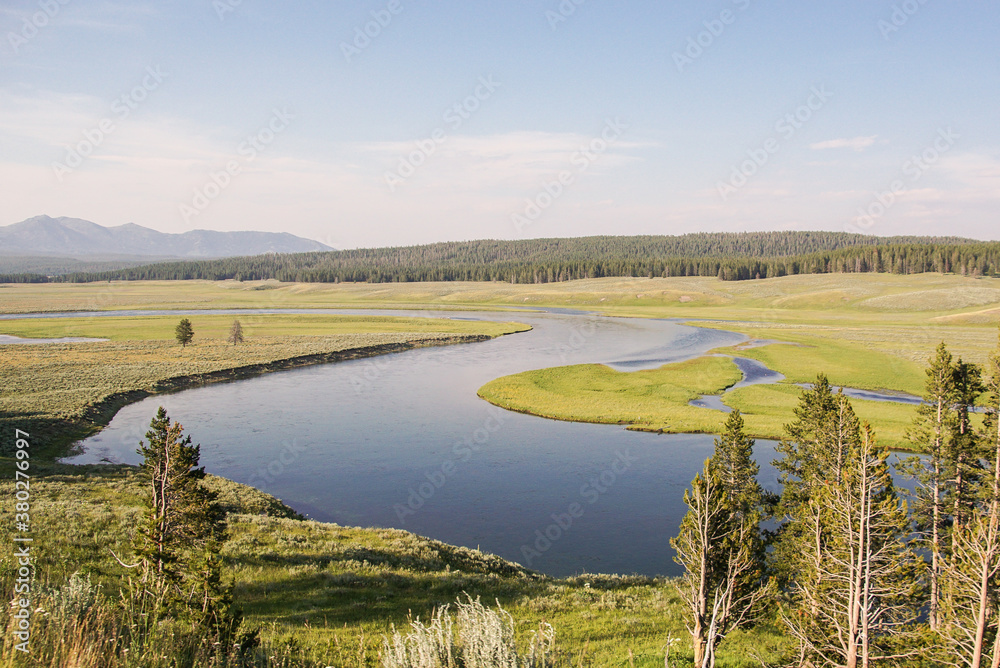 Beautiful Yellowstone national park river scene