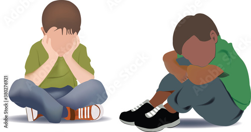 disappointed bored children