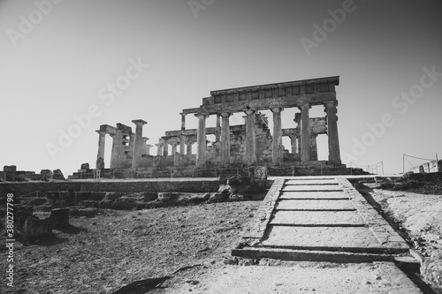 Aphaia temple on Aegina Island in Greece photo