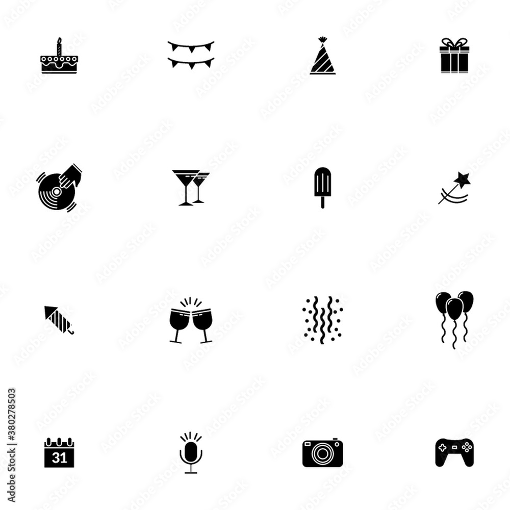 Set of birthday icons Set of birthday icons