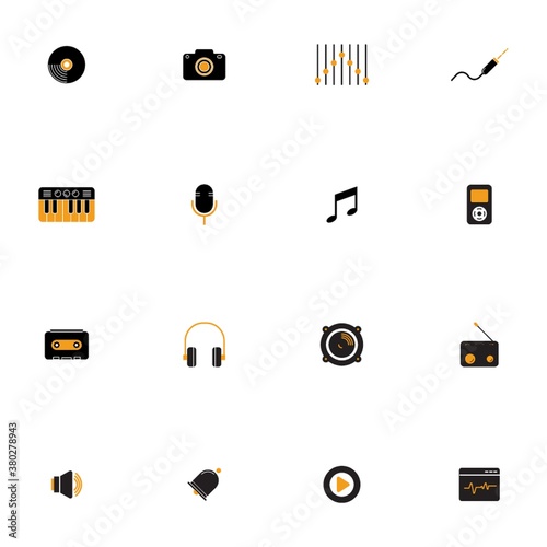 Set of audio and video icons