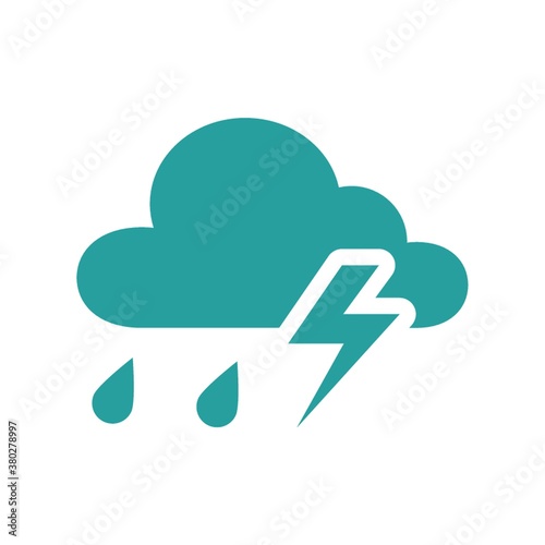 Lightning with cloud icon