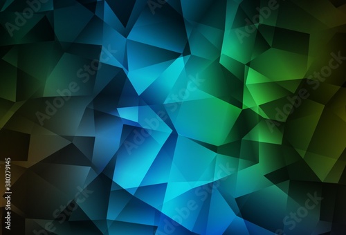 Dark Blue, Green vector abstract polygonal background.