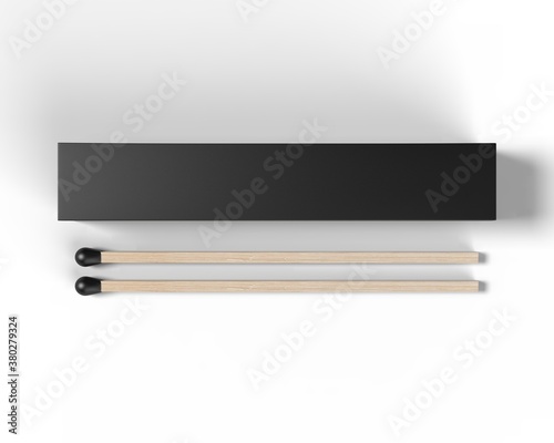 Blank promotional matchbox for branding and mockup, 3d render illustration.
