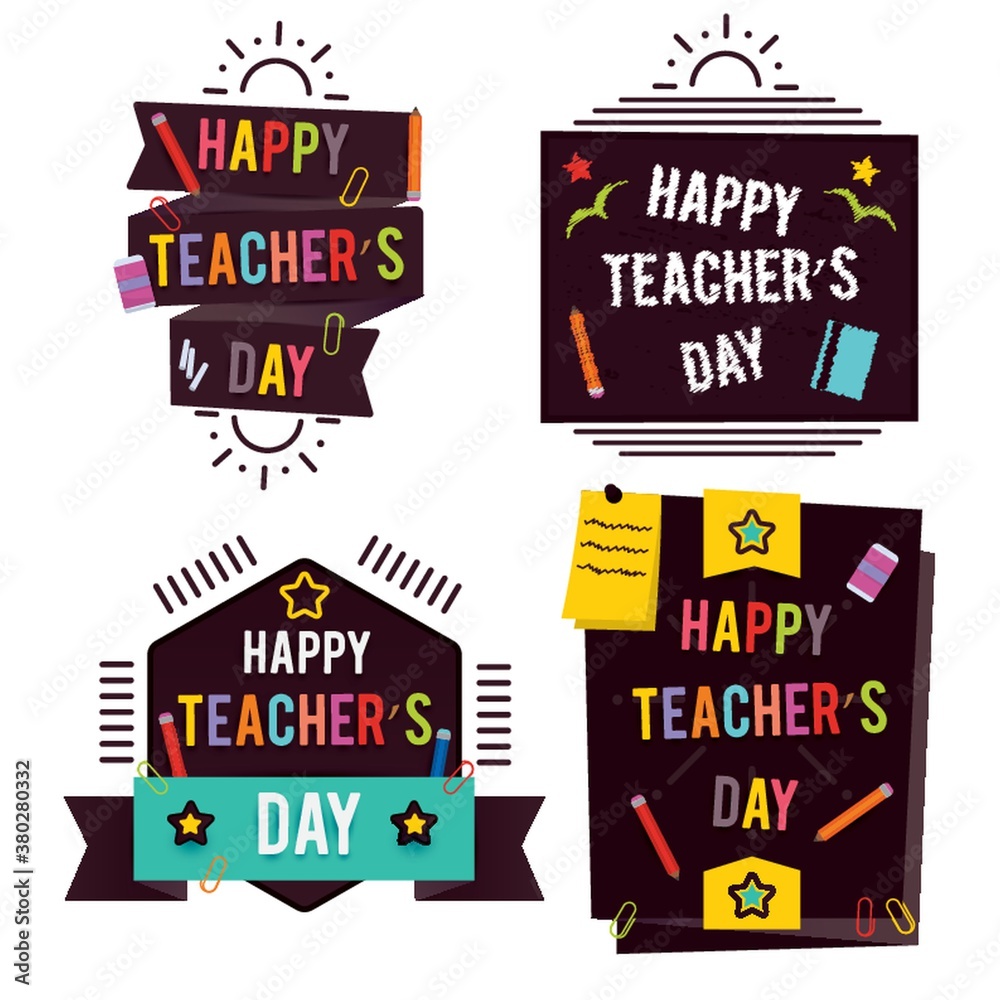 set of teachers day icons