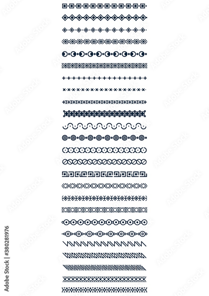 set of pattern border designs